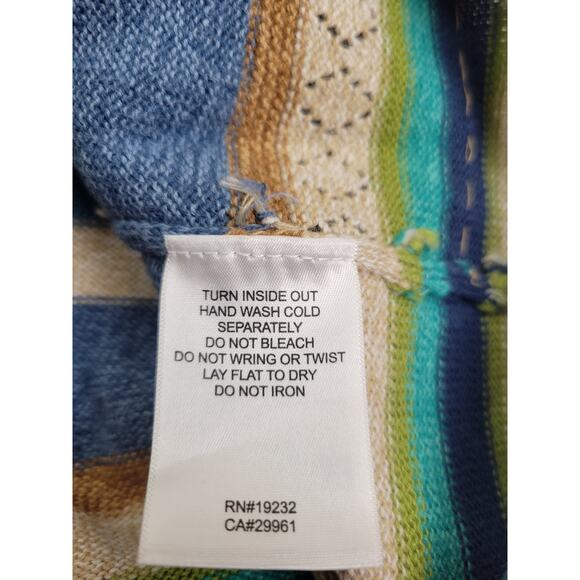 Alfred Dunner Short Sleeve Top Blue Tan Striped Embellished Knit Women's Size 1X - Picture 10 of 10